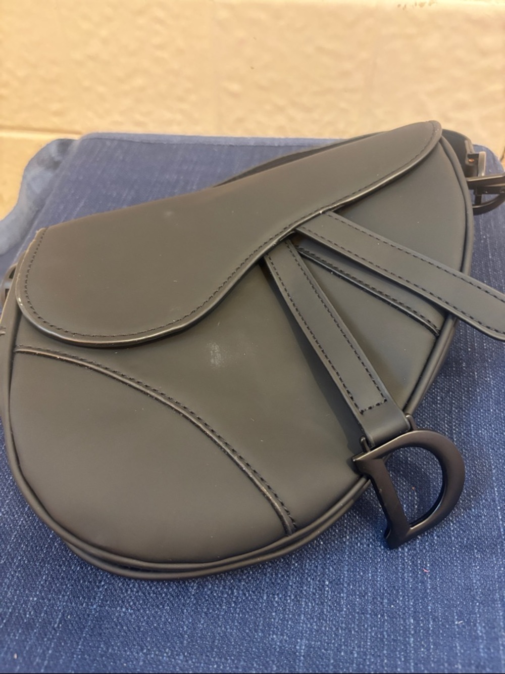 Christian Dior Black Saddle Crossbody Bag